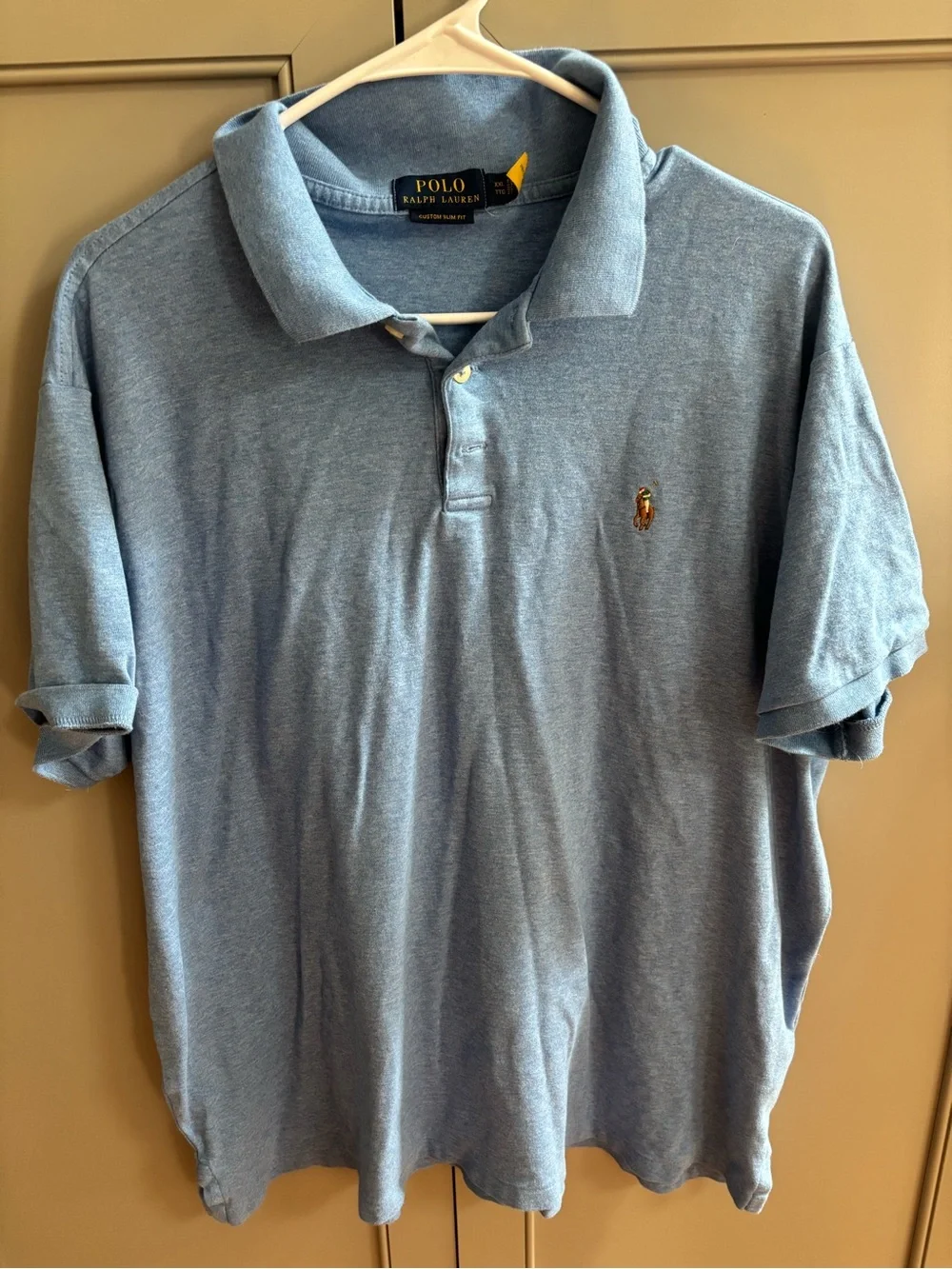 Ralph Lauren Men’s Polo Shirt in Light Blue with Embroidered Pony